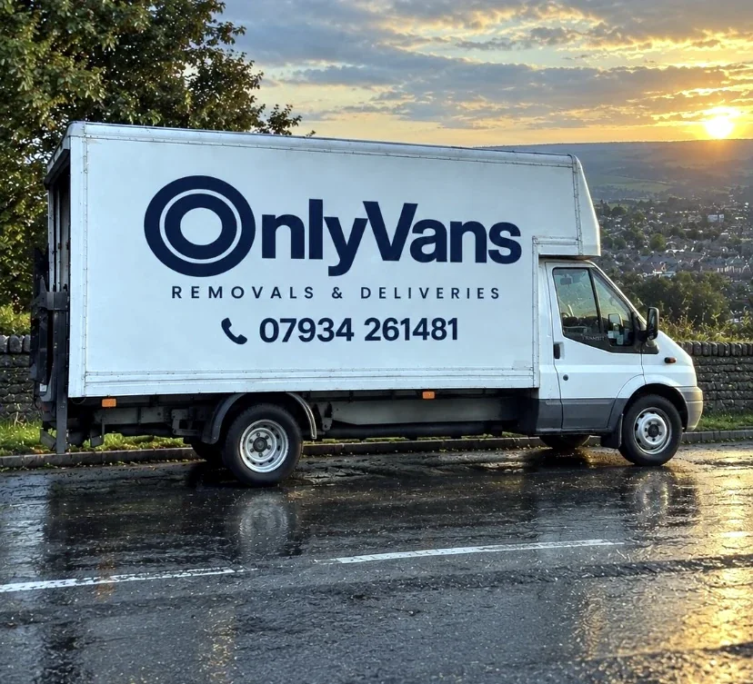 OnlyVans signwritten van with business name and phone number